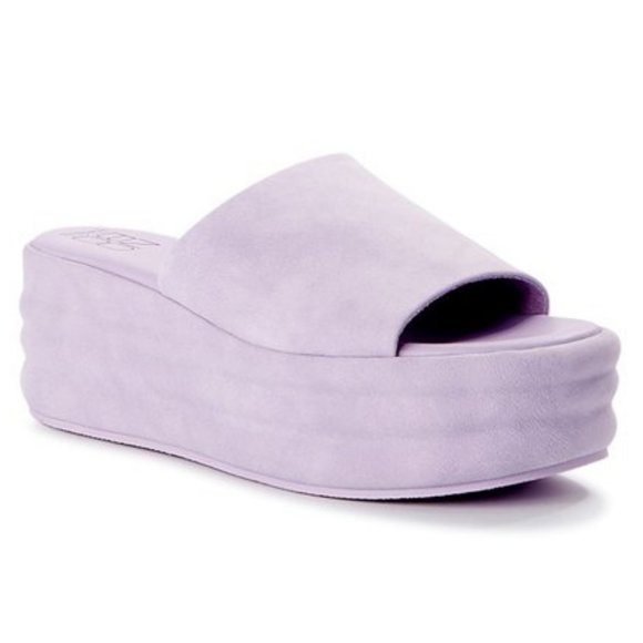 No Boundries Women's "Flatform" Platform Slide-On Padded Sandals - Lavender - Picture 1 of 4